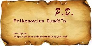 Prikosovits Dusán névjegykártya